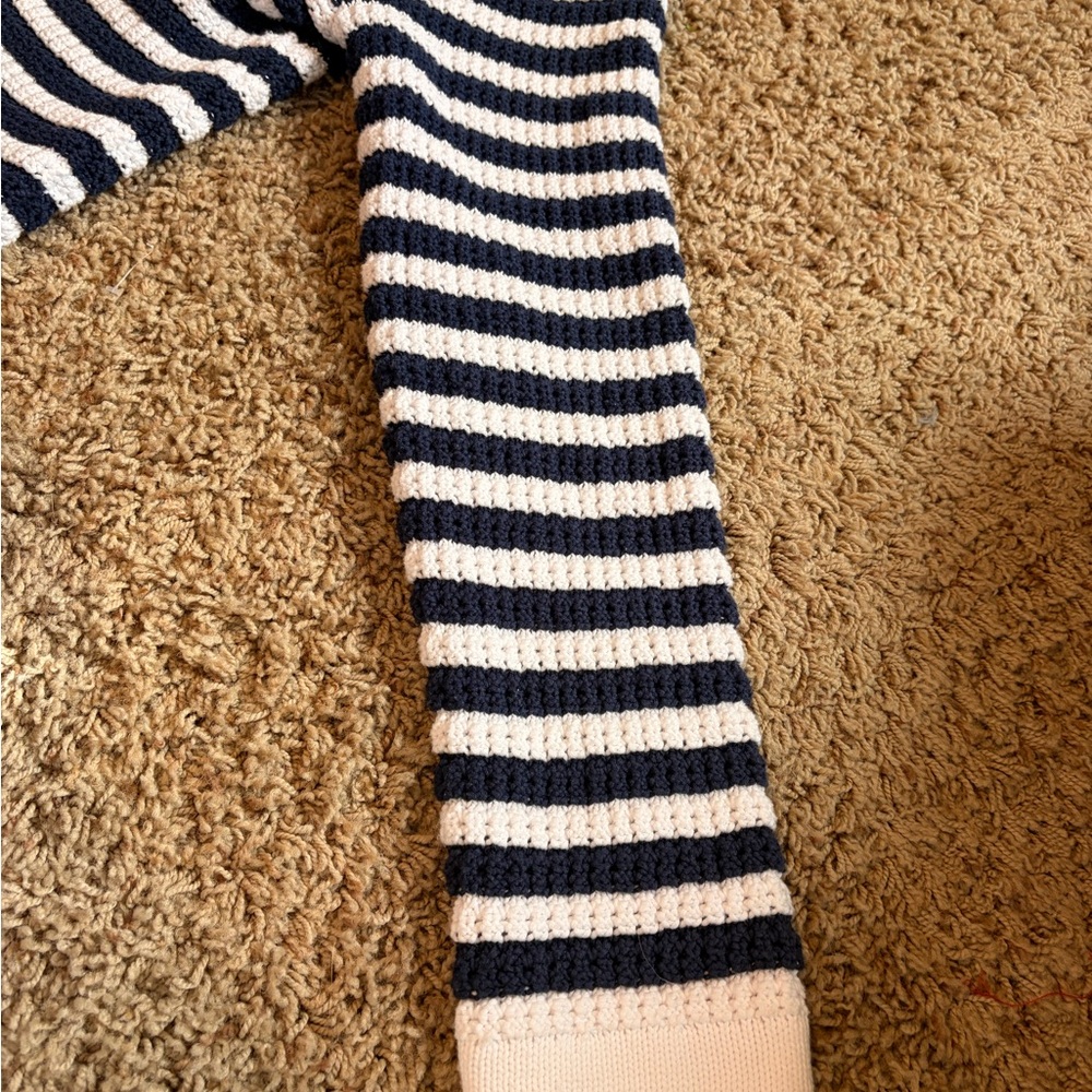 J. Crew Navy and White Striped Cardigan - Picture 4 of 4